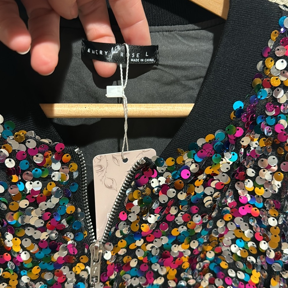 Sequin Bomber Jacket - Multicolor - Picture 2 of 3